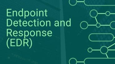 The words Endpoint Detection and Response (EDR) on a green background with lines on the right side of the image