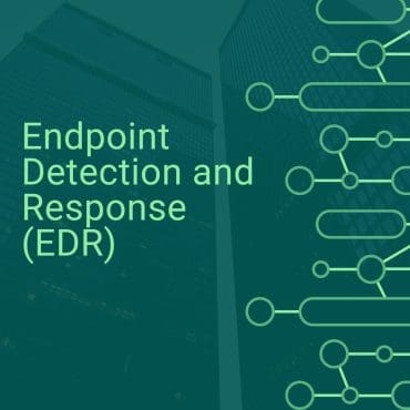 The words Endpoint Detection and Response (EDR) on a green background with lines on the right side of the image